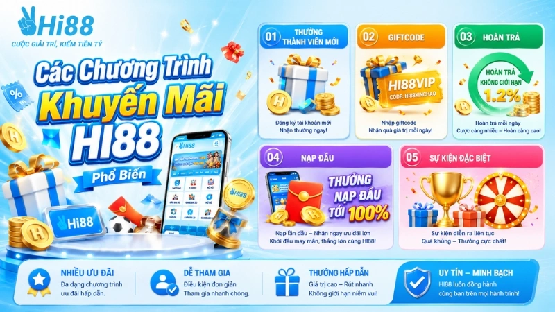 Các Chương Trình Khuyến Mãi HI88 Phổ Biến
