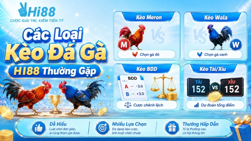 Các Loại Kèo Đá Gà HI88 Thường Gặp